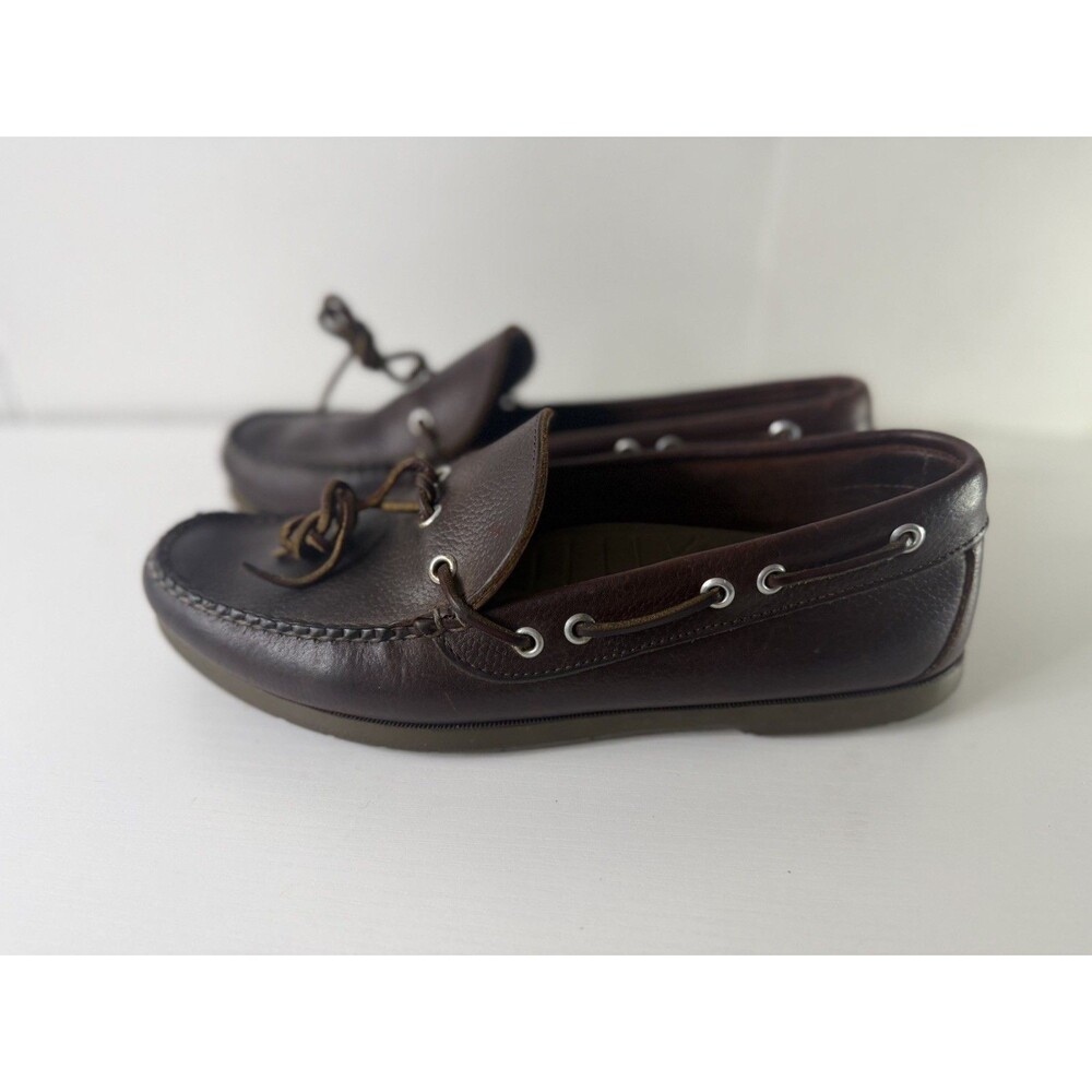 LL Bean Handsewn Moccasins Camp Mocs Dark Brown Mens 10 /2 Wide EXC Leather